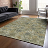 Piper Looms Chantille Floral ACN2128 Khaki Machine Washable Area Rug Lifestyle Image Feature