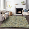 Piper Looms Chantille Floral ACN2128 Khaki Machine Washable Area Rug Lifestyle Image Feature