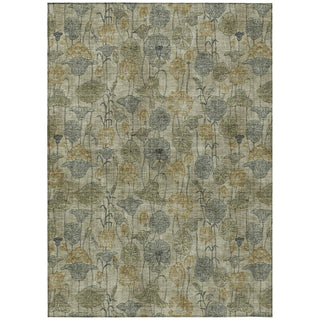 Piper Looms Chantille Floral ACN2128 Khaki Machine Washable Area Rug main image