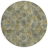 Piper Looms Chantille Floral ACN2128 Khaki Machine Washable Area Rug Round Main Image