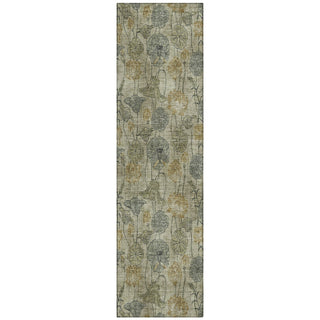 Piper Looms Chantille Floral ACN2128 Khaki Machine Washable Area Rug Runner Main Image
