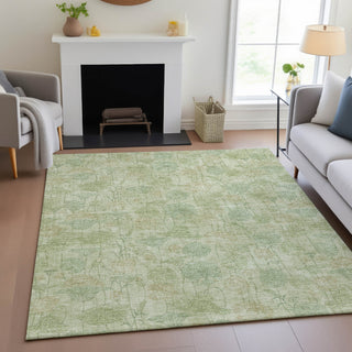 Piper Looms Chantille Floral ACN2128 Sage Machine Washable Area Rug Lifestyle Image Feature