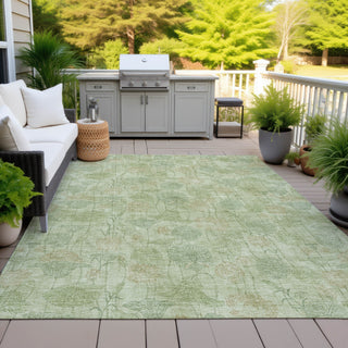 Piper Looms Chantille Floral ACN2128 Sage Machine Washable Area Rug Outdoor Lifestyle Image Feature
