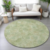 Piper Looms Chantille Floral ACN2128 Sage Machine Washable Area Rug Round Lifestyle Image Feature