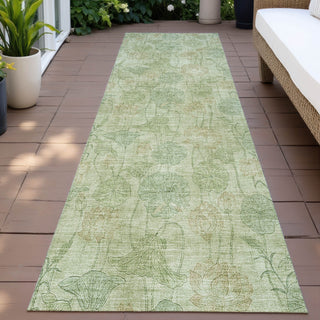 Piper Looms Chantille Floral ACN2128 Sage Machine Washable Area Rug Runner Outdoor Lifestyle Image Feature