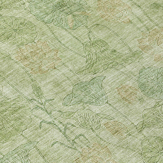 Piper Looms Chantille Floral ACN2128 Sage Machine Washable Area Rug Swatch Image