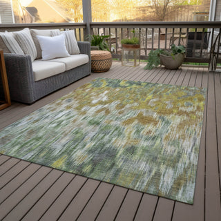 Piper Looms Chantille Abstract ACN2129 Brown Machine Washable Area Rug Outdoor Lifestyle Image Feature