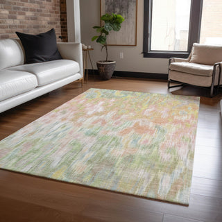 Piper Looms Chantille Abstract ACN2129 Coral Machine Washable Area Rug Lifestyle Image Feature