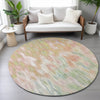 Piper Looms Chantille Abstract ACN2129 Coral Machine Washable Area Rug Round Lifestyle Image Feature