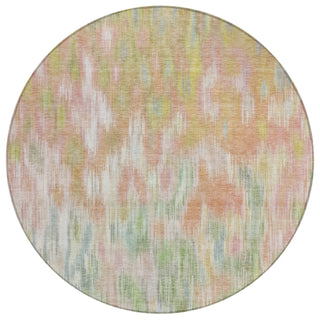 Piper Looms Chantille Abstract ACN2129 Coral Machine Washable Area Rug Round Main Image