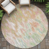 Piper Looms Chantille Abstract ACN2129 Coral Machine Washable Area Rug Round Outdoor Lifestyle Image Feature