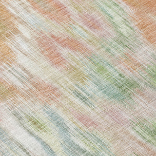 Piper Looms Chantille Abstract ACN2129 Coral Machine Washable Area Rug Swatch Image