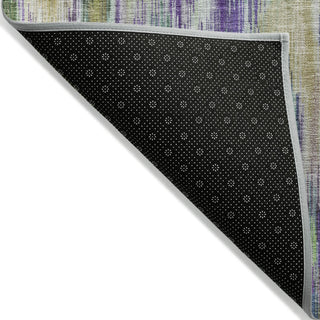 Piper Looms Chantille Abstract ACN2129 Green Machine Washable Area Rug Backing Image