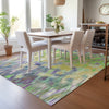 Piper Looms Chantille Abstract ACN2129 Green Machine Washable Area Rug Lifestyle Image Feature