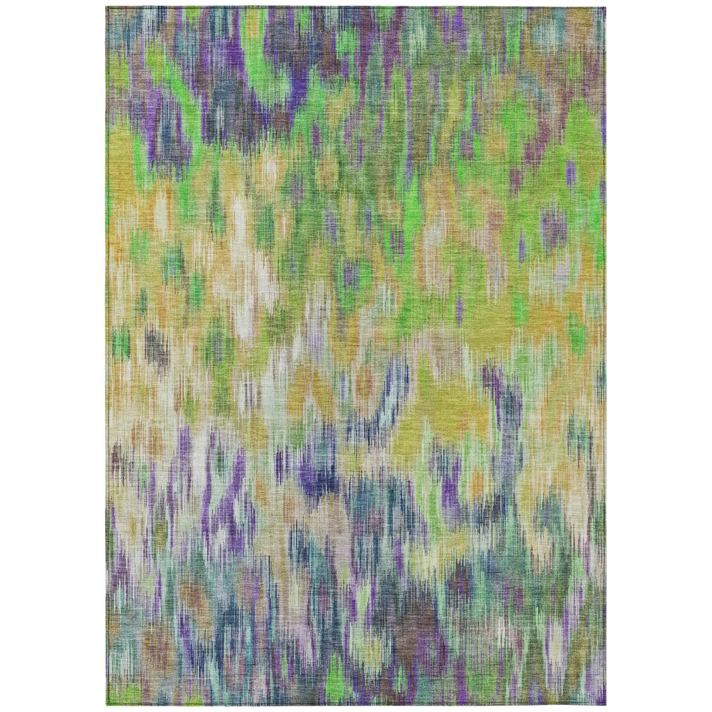 Piper Looms Chantille Abstract ACN2129 Green Machine Washable Area Rug main image