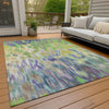 Piper Looms Chantille Abstract ACN2129 Green Machine Washable Area Rug Outdoor Lifestyle Image Feature