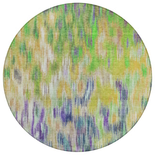 Piper Looms Chantille Abstract ACN2129 Green Machine Washable Area Rug Round Main Image