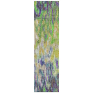 Piper Looms Chantille Abstract ACN2129 Green Machine Washable Area Rug Runner Main Image