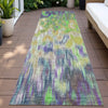 Piper Looms Chantille Abstract ACN2129 Green Machine Washable Area Rug Runner Outdoor Lifestyle Image Feature