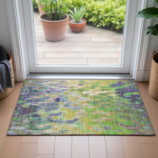 Piper Looms Chantille Abstract ACN2129 Green Machine Washable Area Rug Scatter Lifestyle Image Feature
