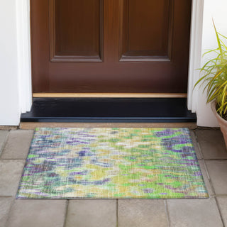 Piper Looms Chantille Abstract ACN2129 Green Machine Washable Area Rug Scatter Outdoor Lifestyle Image Feature