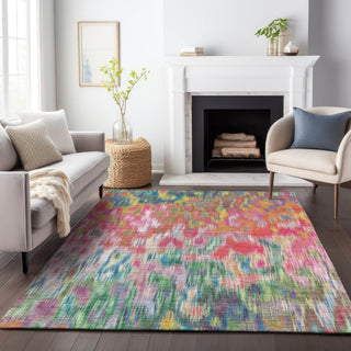 Piper Looms Chantille Abstract ACN2129 Pink Machine Washable Area Rug Lifestyle Image Feature