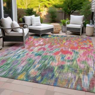 Piper Looms Chantille Abstract ACN2129 Pink Machine Washable Area Rug Outdoor Lifestyle Image Feature