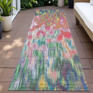 Piper Looms Chantille Abstract ACN2129 Pink Machine Washable Area Rug Runner Outdoor Lifestyle Image Feature