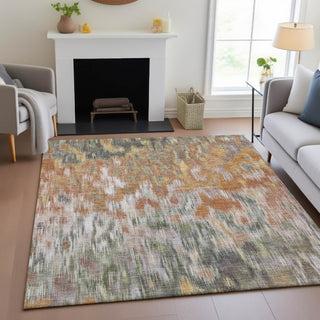 Piper Looms Chantille Abstract ACN2129 Terracotta Machine Washable Area Rug Lifestyle Image Feature