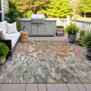 Piper Looms Chantille Abstract ACN2129 Terracotta Machine Washable Area Rug Outdoor Lifestyle Image Feature