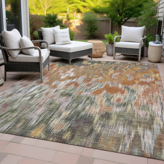 Piper Looms Chantille Abstract ACN2129 Terracotta Machine Washable Area Rug Outdoor Lifestyle Image Feature