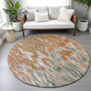 Piper Looms Chantille Abstract ACN2129 Terracotta Machine Washable Area Rug Round Lifestyle Image Feature