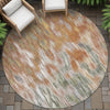 Piper Looms Chantille Abstract ACN2129 Terracotta Machine Washable Area Rug Round Outdoor Lifestyle Image Feature