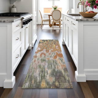 Piper Looms Chantille Abstract ACN2129 Terracotta Machine Washable Area Rug Runner Lifestyle Image Feature