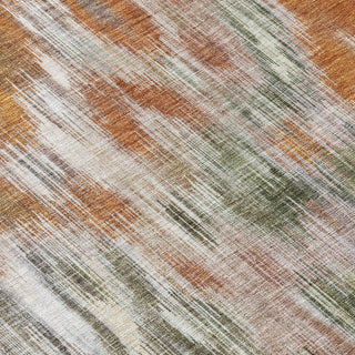 Piper Looms Chantille Abstract ACN2129 Terracotta Machine Washable Area Rug Swatch Image