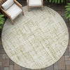 Piper Looms Chantille Stripes ACN2130 Beige Machine Washable Area Rug Round Outdoor Lifestyle Image Feature