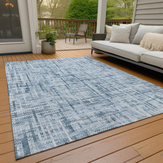 Piper Looms Chantille Stripes ACN2130 Blue Machine Washable Area Rug Outdoor Lifestyle Image Feature