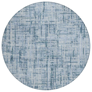 Piper Looms Chantille Stripes ACN2130 Blue Machine Washable Area Rug Round Main Image