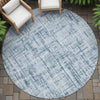 Piper Looms Chantille Stripes ACN2130 Blue Machine Washable Area Rug Round Outdoor Lifestyle Image Feature