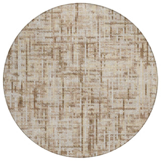 Piper Looms Chantille Stripes ACN2130 Brown Machine Washable Area Rug Round Main Image