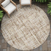 Piper Looms Chantille Stripes ACN2130 Brown Machine Washable Area Rug Round Outdoor Lifestyle Image Feature