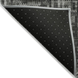 Piper Looms Chantille Stripes ACN2130 Charcoal Machine Washable Area Rug Backing Image