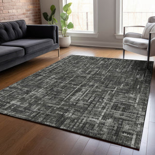 Piper Looms Chantille Stripes ACN2130 Charcoal Machine Washable Area Rug Lifestyle Image Feature