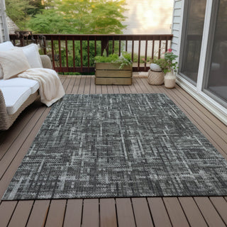 Piper Looms Chantille Stripes ACN2130 Charcoal Machine Washable Area Rug Outdoor Lifestyle Image Feature