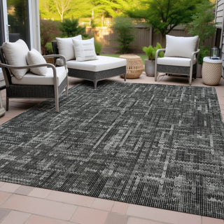 Piper Looms Chantille Stripes ACN2130 Charcoal Machine Washable Area Rug Outdoor Lifestyle Image Feature