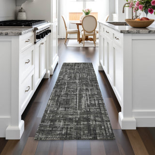 Piper Looms Chantille Stripes ACN2130 Charcoal Machine Washable Area Rug Runner Lifestyle Image Feature