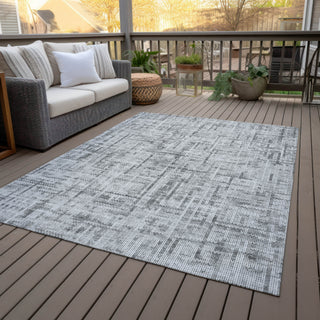 Piper Looms Chantille Stripes ACN2130 Gray Machine Washable Area Rug Outdoor Lifestyle Image Feature