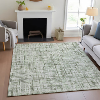 Piper Looms Chantille Stripes ACN2130 Green Machine Washable Area Rug Lifestyle Image Feature