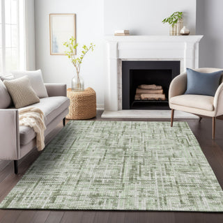 Piper Looms Chantille Stripes ACN2130 Green Machine Washable Area Rug Lifestyle Image Feature
