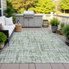Piper Looms Chantille Stripes ACN2130 Green Machine Washable Area Rug Outdoor Lifestyle Image Feature